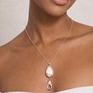 Goldtone Lanyard With Matching Earrings